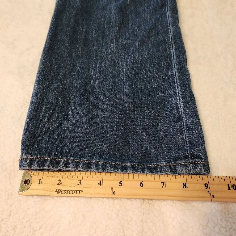 Y2K Polo Jeans Co Boys 20 Blue Denim Jeans Straight Leg Ralph Lauren 30x29.5 Vtg
